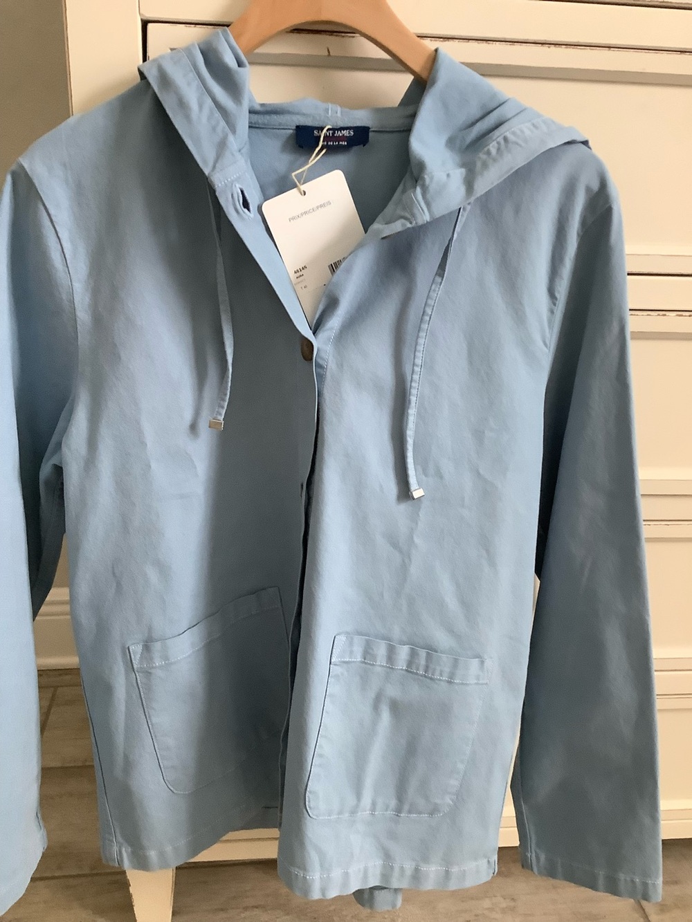 SAINT JAMES AURA HOODED COTTON CANVAS JACKET